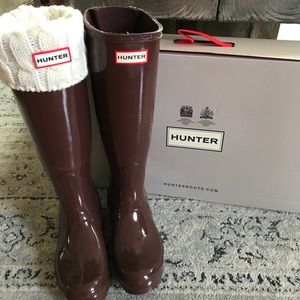 Hunter rain boots with socks
